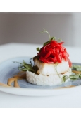 Halibut z sosem z rokitnika,