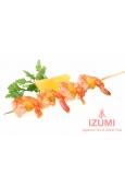 Krewetki z miłorzębem i miechunką - yakitori