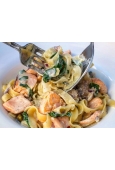 Pappardelle z łososiem