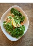 SALMONE E SPINACI z makaronem Fusilli