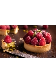 Tartoletka pistacjowa z malinami