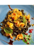 Czarne tagliatelle z dynią