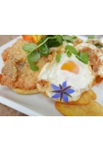 Huevos Rotos – smażone jajka z boczniakami